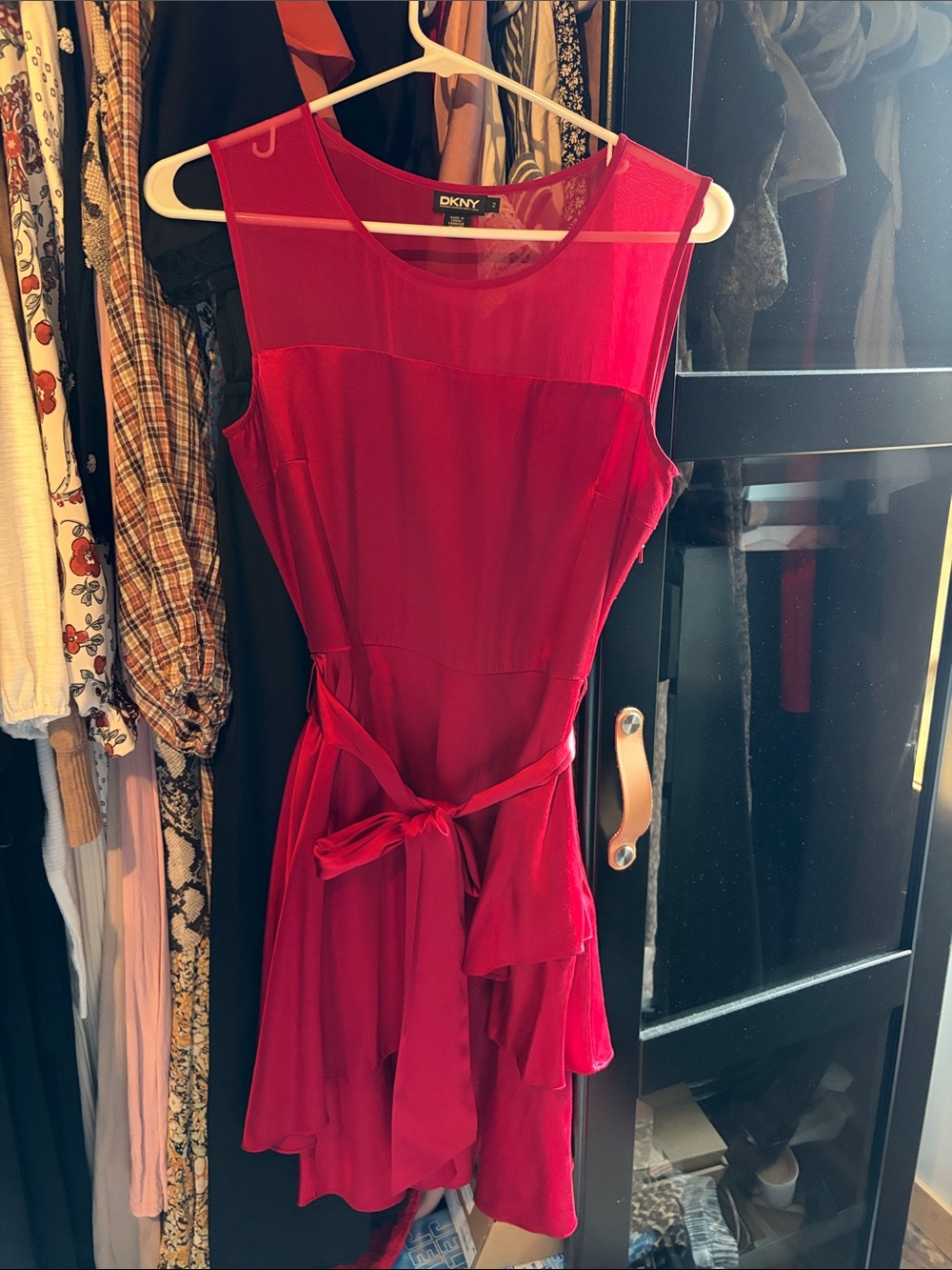 DKNY red silk Mini Dress